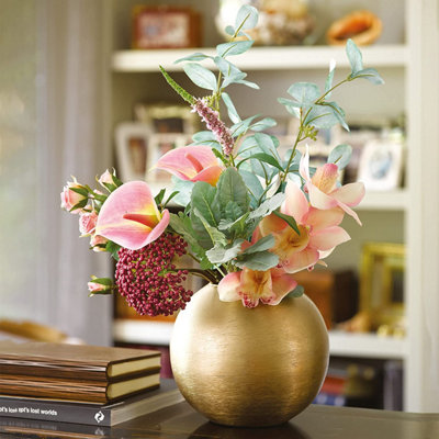 Shop Modernist Vase - Round Gold Vase for Fresh or
