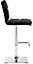 Moderno Breakfast Bar Stool, Chrome Footrest, Height Adjustable Swivel Gas Lift, Home Bar & Kitchen Faux-Leather Barstool, Black