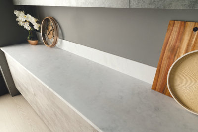 Modra - Carrara 20mm Solid Surface Kitchen Worktop 3050mm x 650 x 20mm