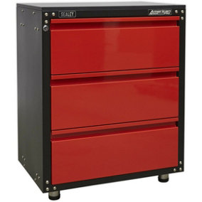 Modular 3 Drawer Cabinet with Worktop - 665 x 460 x 820mm - Ball Bearing Slides