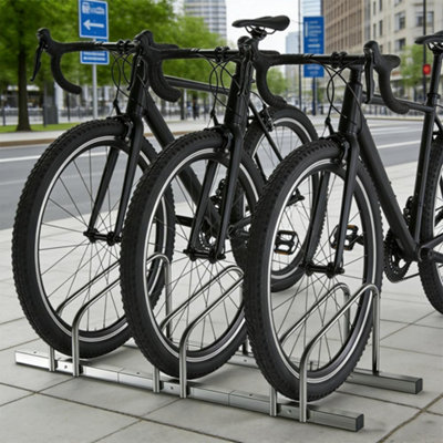 Modular Bike Parking Rack for 3 Bicycles Heavy Duty Metal Bicycle ...