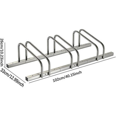 Modular Bike Parking Rack for 3 Bicycles Heavy Duty Metal Bicycle ...