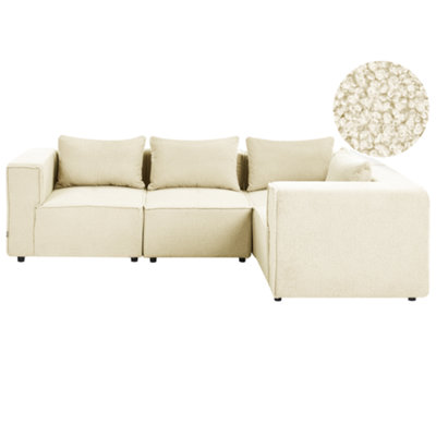 Modular Corner Sofa 4 Seater AXEBO Left Hand Off-White Boucle