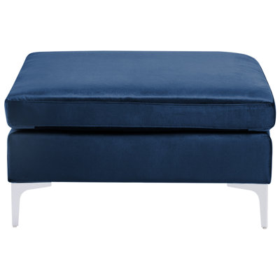 Modular Corner Sofa 4 Seater EVJA Left Hand Navy Blue Velvet with Ottoman