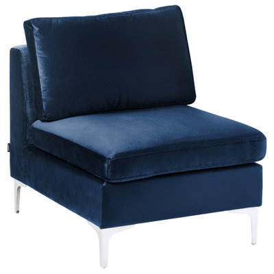 Modular Corner Sofa 4 Seater EVJA Velvet Navy Blue Right Hand