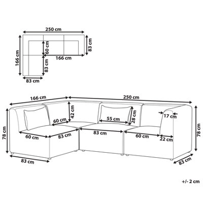 Modular Corner Sofa 4 Seater LEMVIG Corduroy Golden Brown Left Hand