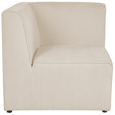 Modular Corner Sofa 4 Seater LEMVIG Corduroy Light Beige with Ottoman ...