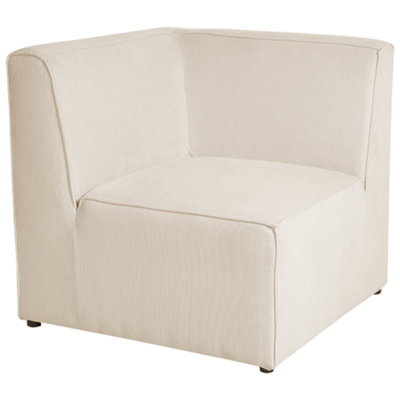 Modular Corner Sofa 4 Seater LEMVIG Corduroy Light Beige with Ottoman ...