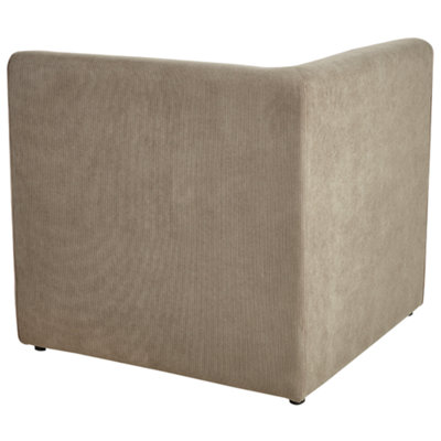 Modular Corner Sofa 4 Seater LEMVIG Corduroy Taupe with Ottoman Right Hand