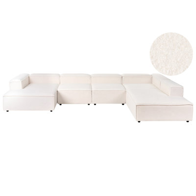 Modular Corner Sofa 5 Seater ARDAL Boucle Off-White Left Hand