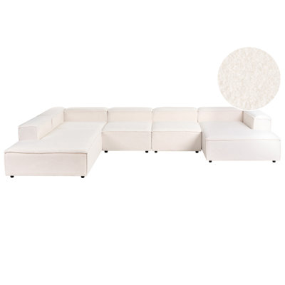 Modular Corner Sofa 5 Seater ARDAL Right Hand Off-White Boucle