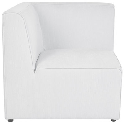 Modular Corner Sofa 5 Seater LEMVIG Corduroy Off-White with Ottoman ...
