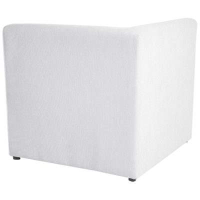 Modular Corner Sofa 5 Seater LEMVIG Corduroy Off-White with Ottoman ...