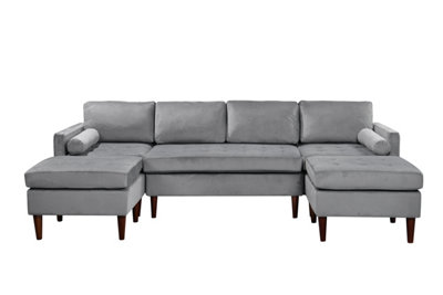 Modular fabric sofa available in light grey