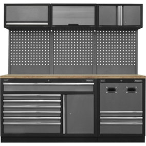 Modular Garage Storage Unit - 2040 x 460 x 2000mm - 36mm Pressed Wood Worktop