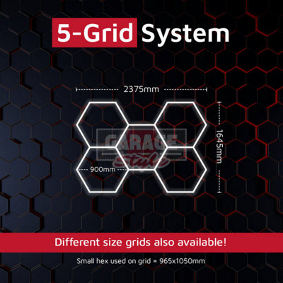 MODULAR HEXAGON LIGHTING SYSTEM - FIVE GRID