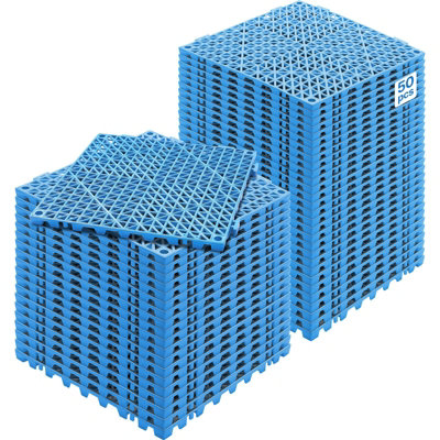 Modular Interlocking Cushion, 50 Pack 30 x 30 cm Splicing Drainage Mats ...
