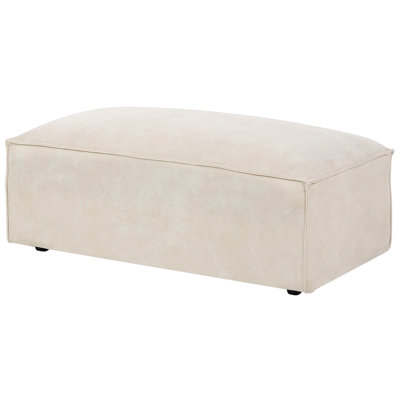 Modular Sofa 2 Seater HELLNAR Velvet Light Beige with Ottoman