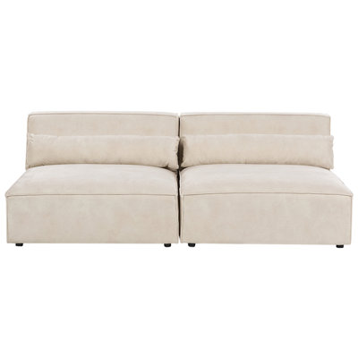 Modular Sofa 2 Seater HELLNAR Velvet Light Beige