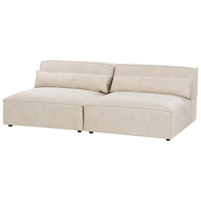 Modular Sofa 2 Seater HELLNAR Velvet Light Beige