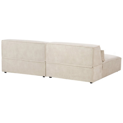 Modular Sofa 2 Seater HELLNAR Velvet Light Beige