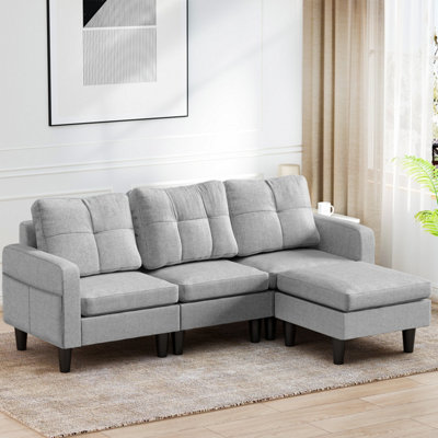 Modular Sofa Set with Wooden Frame, Modern and Flexible
