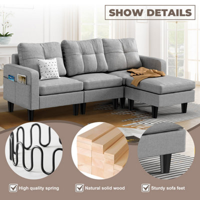 Modular Sofa Set with Wooden Frame, Modern and Flexible