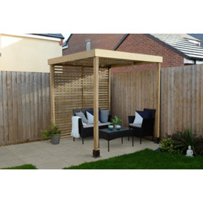 Modular Wooden Pergola with 1 Side Panel Pack
