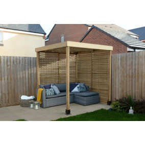 Modular Wooden Pergola with 2 Side Panel Packs