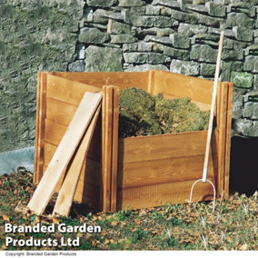 Modular Wooden Square Compost Bin, 573 litre capacity, easy to assemble, made from sustainable wood, ideal for composting