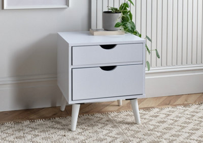 Molle 2 Drawer White Bedside Cabinet