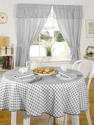 Molly Tablecloth 50 x 70" Charcoal Kitchen Dining Room Gingham Check Linen