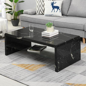 Momo Coffee Table High Gloss Coffee Table for Living Room Centre Table Tea Table for Living Room Furniture Milano Marble Effect