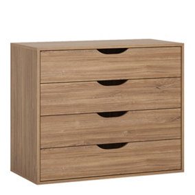 Monaco 4 drawer chest in Oak and Black