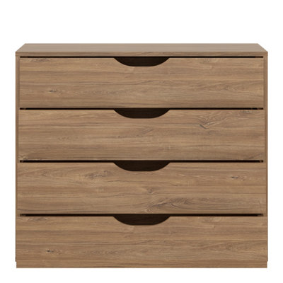 Monaco 4 drawer chest in Oak and Black