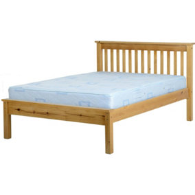 Monaco 4ft6 Double Bed Low Foot End in Antique Pine