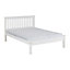 Monaco 5ft Kingsize Wooden Bed Low Foot End in White Finish
