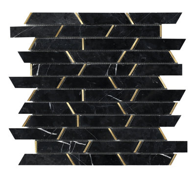 MONACO BLACK MOSAIC TILE SHEET