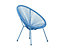 Monaco Blue 3pc Egg Chair Bistro Set