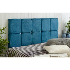 Monaco Chenille 2ft6 Small Single 20" Headboard -  Teal