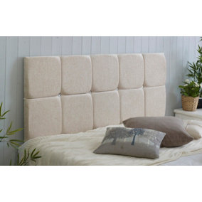 Monaco Chenille 4ft6 Double 20" Headboard -  Cream