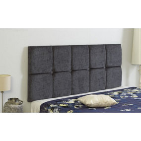 Monaco Chenille 6ft Kingsize 20" Headboard -  Charcoal