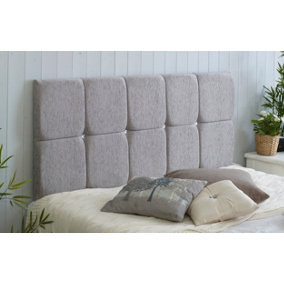 Monaco Chenille 6ft Kingsize 20" Headboard -  Light Grey