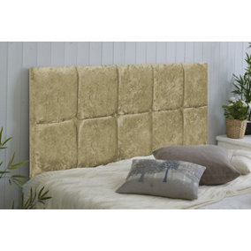 Monaco Crushed Velvet 2ft6 Small Single 20" Headboard -  Gold