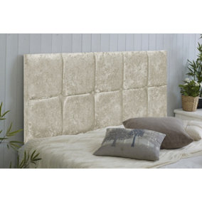 Monaco Crushed Velvet 4ft Small Double 20" Headboard -  Cream