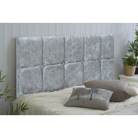 Monaco Crushed Velvet 6ft Super King 20" Headboard -  Grey
