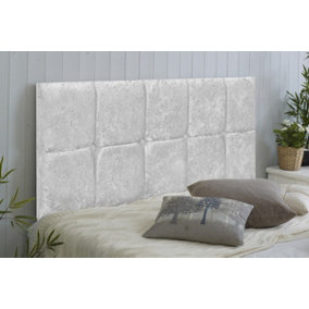 Monaco Crushed Velvet 6ft Super King 20" Headboard -  White