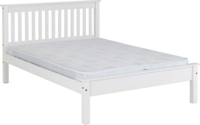 Monaco Double Bed Low Foot End Bed Frame in White