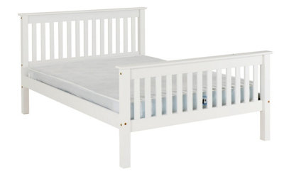 Monaco King Size Bed Low Foot End Bed Frame in White