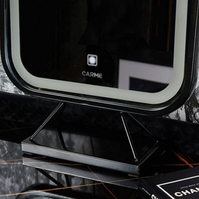 Monaco Nights Black LED Touch Sensor Mirror